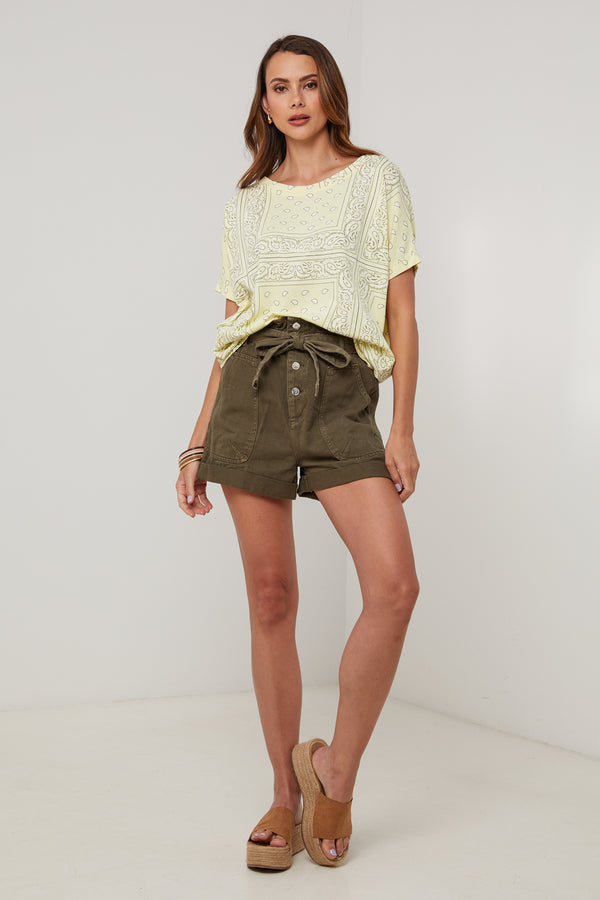 T-Shirt Bandana - Jaune - Femme