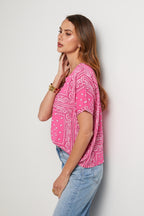 Camiseta bandana - Rosa - Mujer