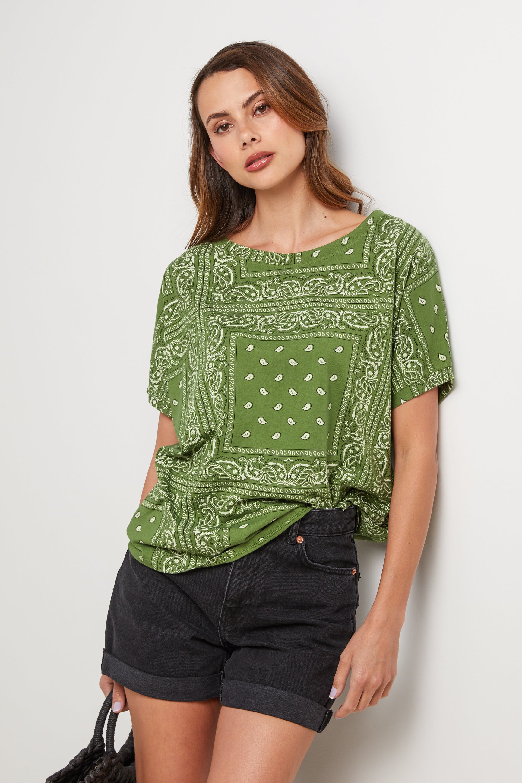 T-Shirt Bandana - Vert - Femme