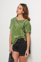 T-Shirt Bandana - Vert - Femme
