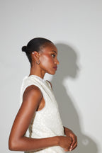 Top Foxy En Sequins Blanc, Fabriqué En Italie