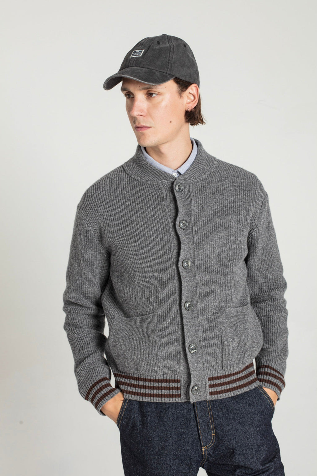 Cardigan Goldi En Laine D'Agneau - Gris - Homme