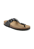 Sandalias de charol negro - Mujer