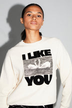 Sudadera Eddie I Like You Fabricada En Portugal - Blanco