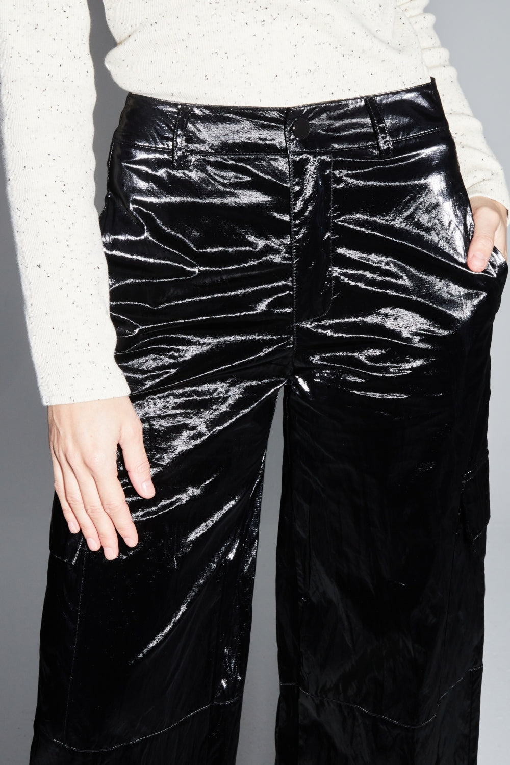 Pantalon Cargo Nolan Mercurio Black Fabriqué En Italie