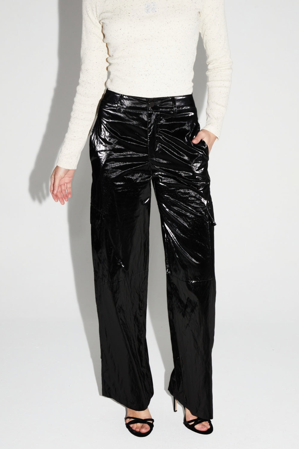 Pantalon Cargo Nolan Mercurio Black Fabriqué En Italie