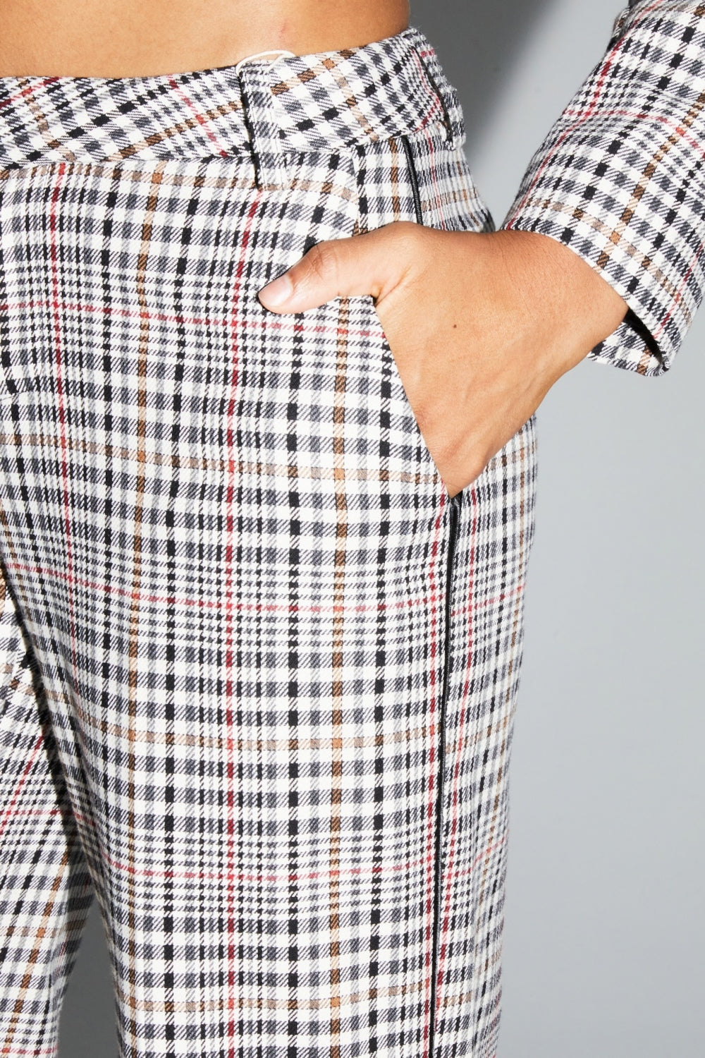 Clark Houndstooth Red Trousers Made in Italy