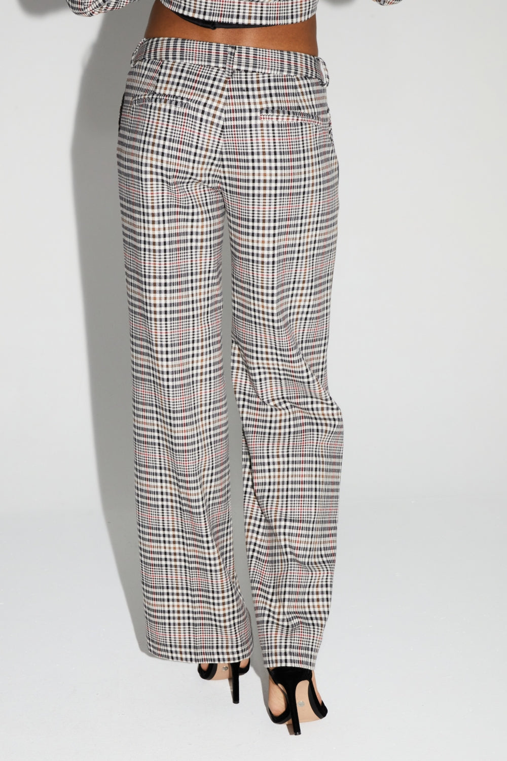 Clark Houndstooth Red Trousers Made in Italy