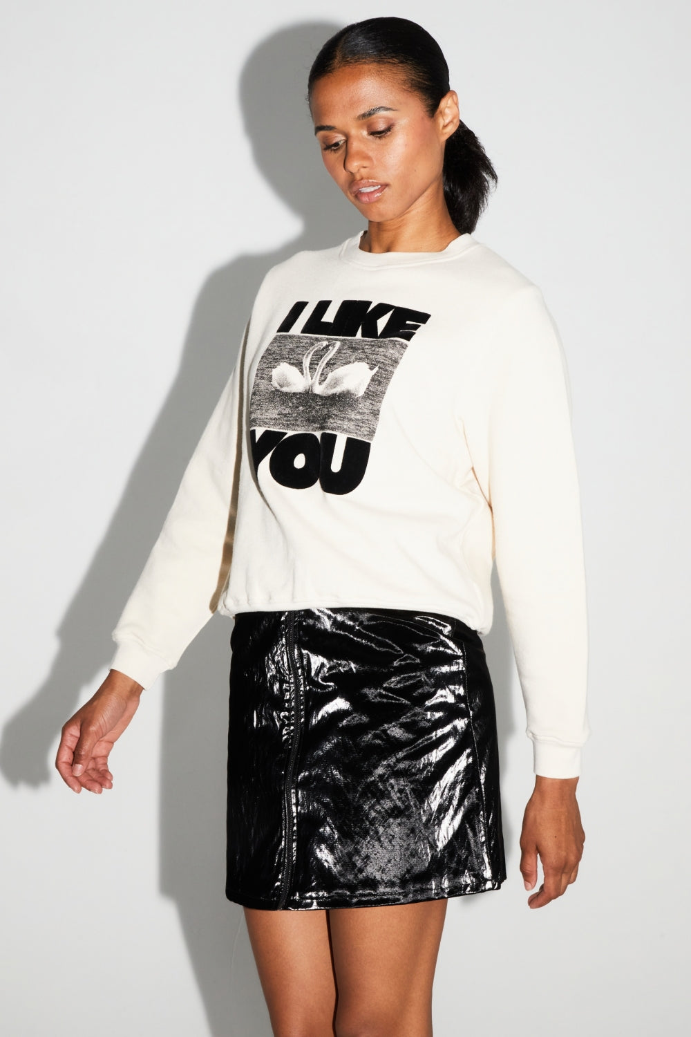 Lana Mercurio Black Mini Skirt Made In Italy