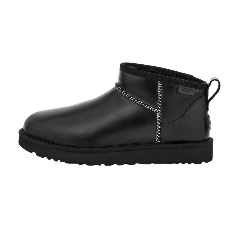 Ugg Classic Ultra Mini Leather Boots - Black
