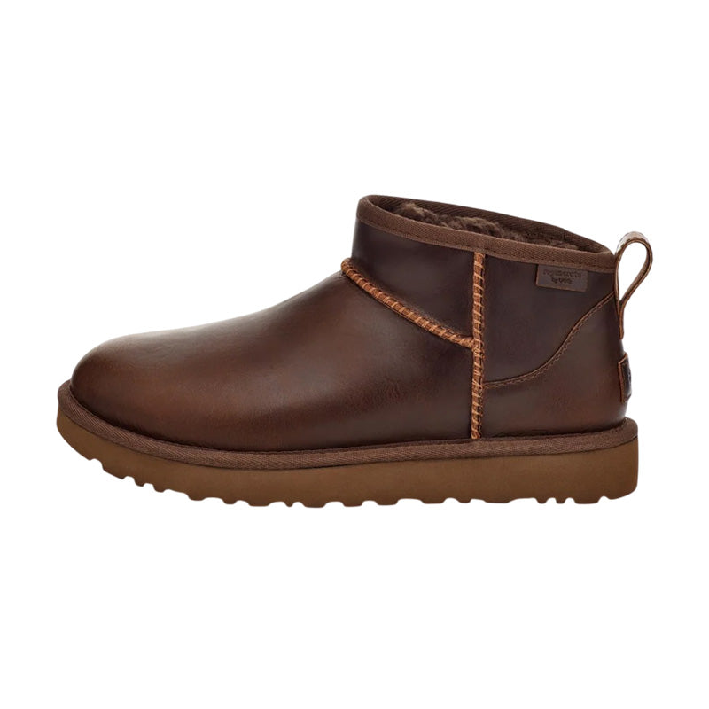 Botas Ugg Classic Ultra Mini Leather - Marrón oscuro