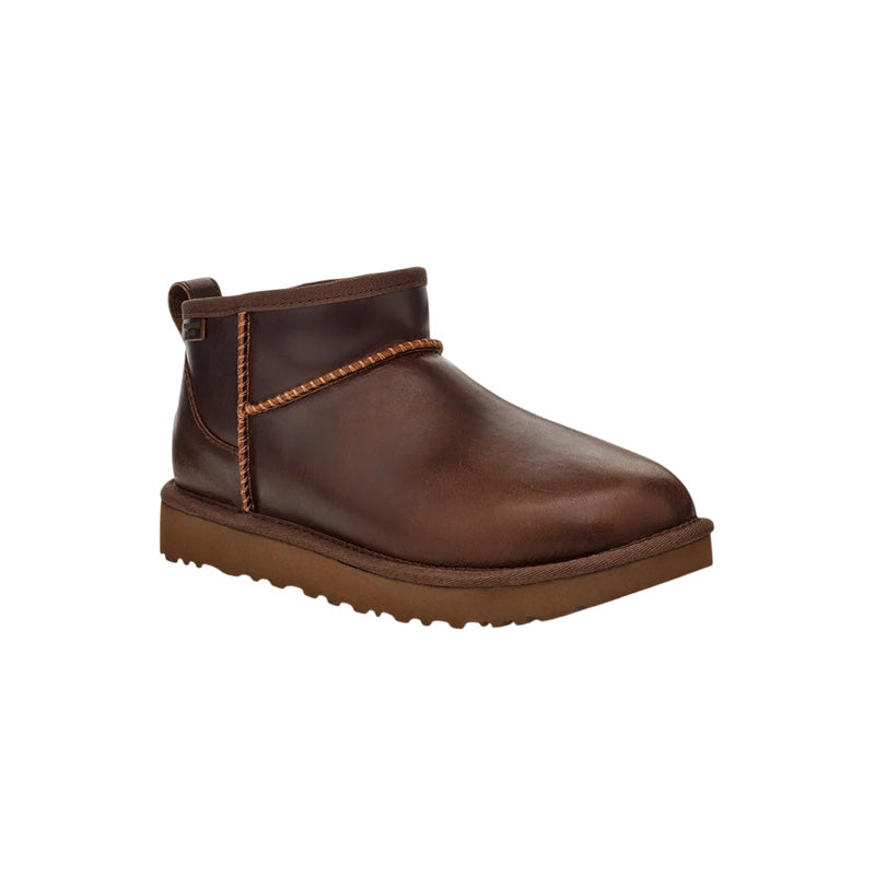 Botas Ugg Classic Ultra Mini Leather - Marrón oscuro