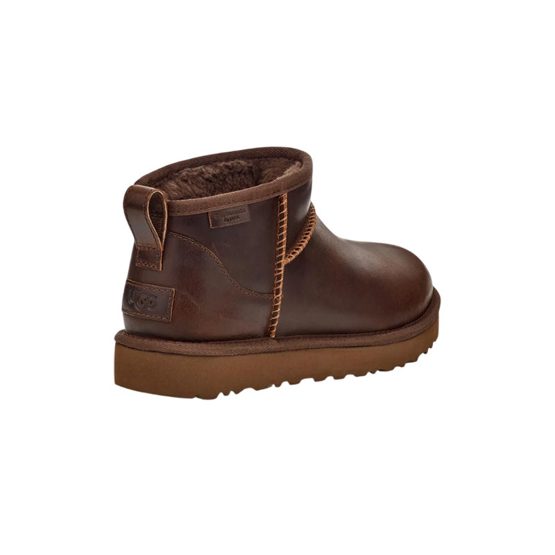 Botas Ugg Classic Ultra Mini Leather - Marrón oscuro