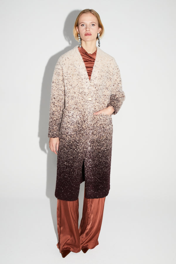 Veste Doriane Bouclettes Dégradé Chocolat Fabriquée En Italie