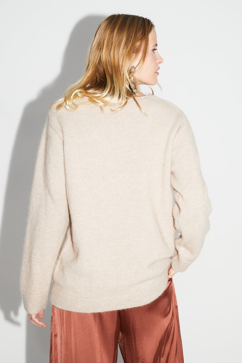 Beige Pixie Knit 100% Extra Virgin Wool Made in Portugal