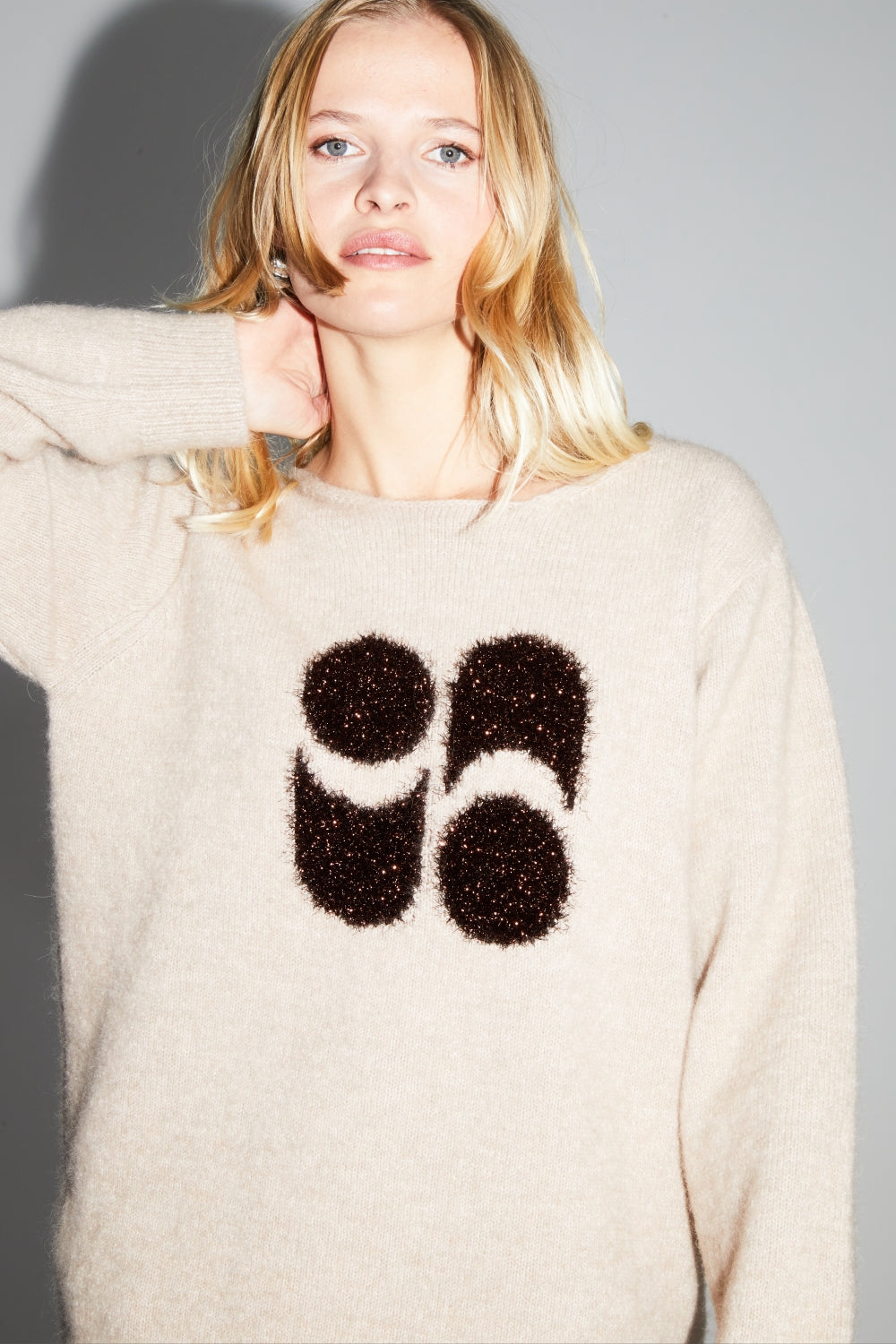 Beige Pixie Knit 100% Extra Virgin Wool Made in Portugal