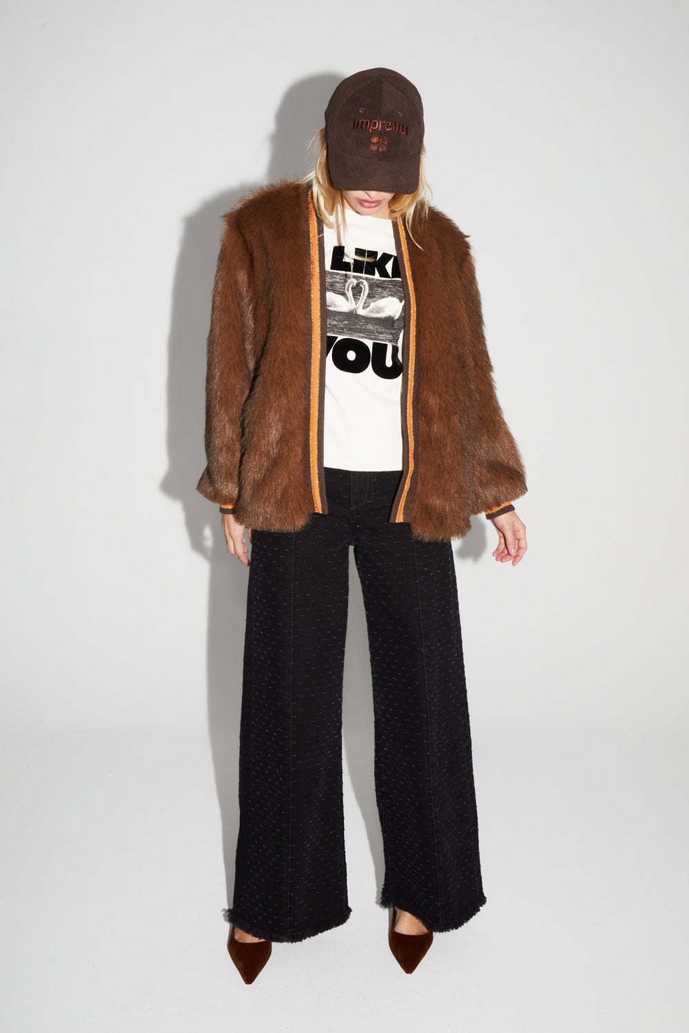 Nova Chocolate Faux Fur Jacket Made in Italy