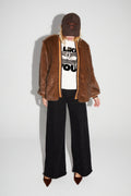 Nova Chocolate Faux Fur Jacket Made in Italy