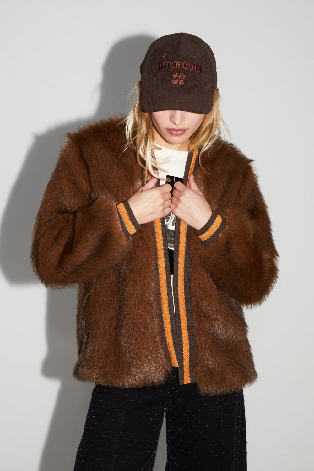 Nova Chocolate Faux Fur Jacket Made in Italy