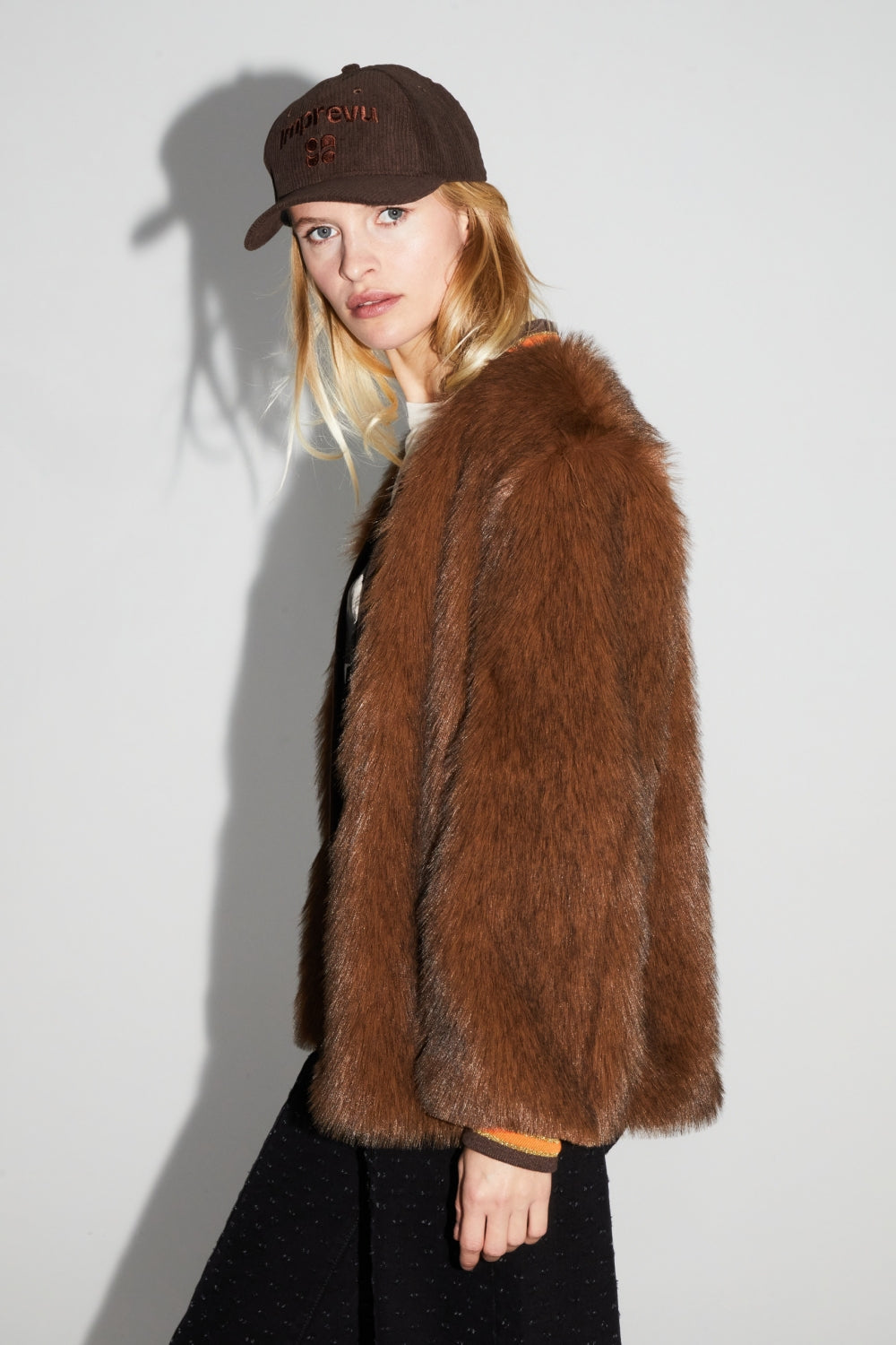 Nova Chocolate Faux Fur Jacket Made in Italy