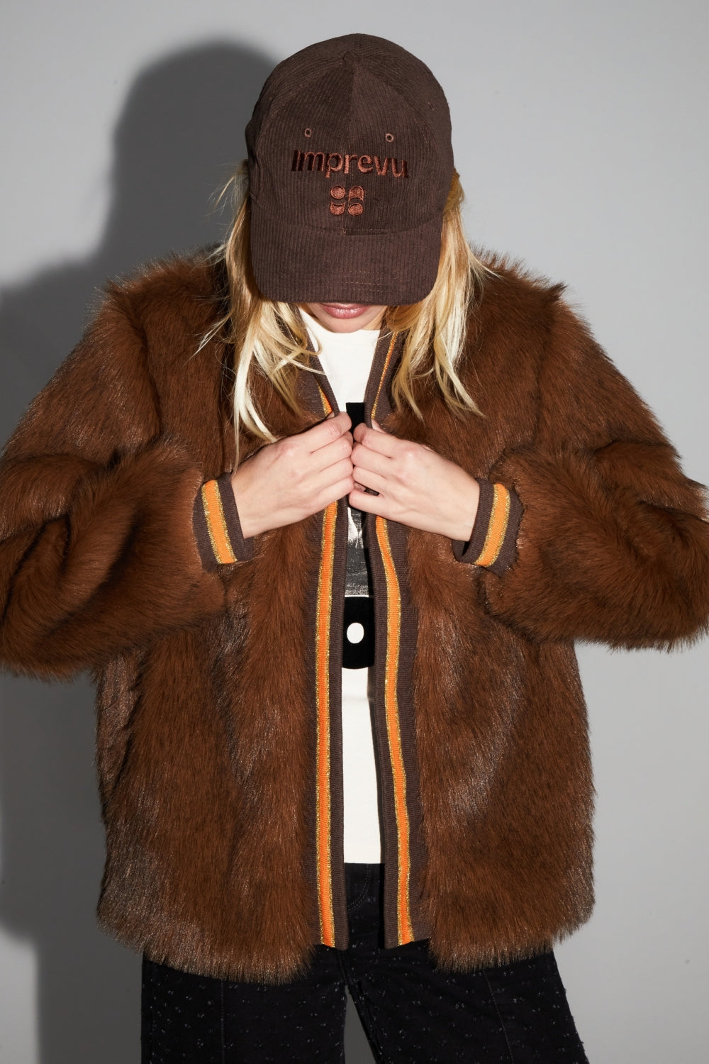 Nova Chocolate Faux Fur Jacket Made in Italy