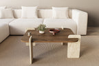 Afrolli - Table Basse - Walnut/Travertine