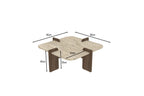 Poalla - Table Basse - Travertine/Walnut