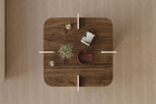 Poalla - Coffee Table - Walnut/Travertine