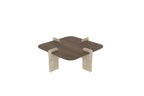 Poalla - Coffee Table - Walnut/Travertine