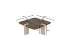 Poalla - Coffee Table - Walnut/Travertine