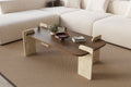 Leapiri - Table Basse - Walnut/Travertine