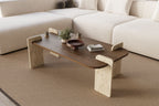 Leapiri - Table Basse - Walnut/Travertine