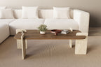 Leapiri - Table Basse - Walnut/Travertine