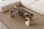 Leapiri - Table Basse - Walnut/Travertine