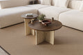 Private - Set de Tables Basses - Walnut/Travertine