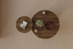Private - Set de Tables Basses - Walnut/Travertine