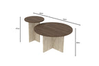 Private - Set de Tables Basses - Walnut/Travertine