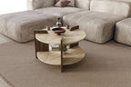 Oalla - Table Basse - Travertine/Walnut