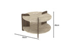 Oalla - Table Basse - Travertine/Walnut