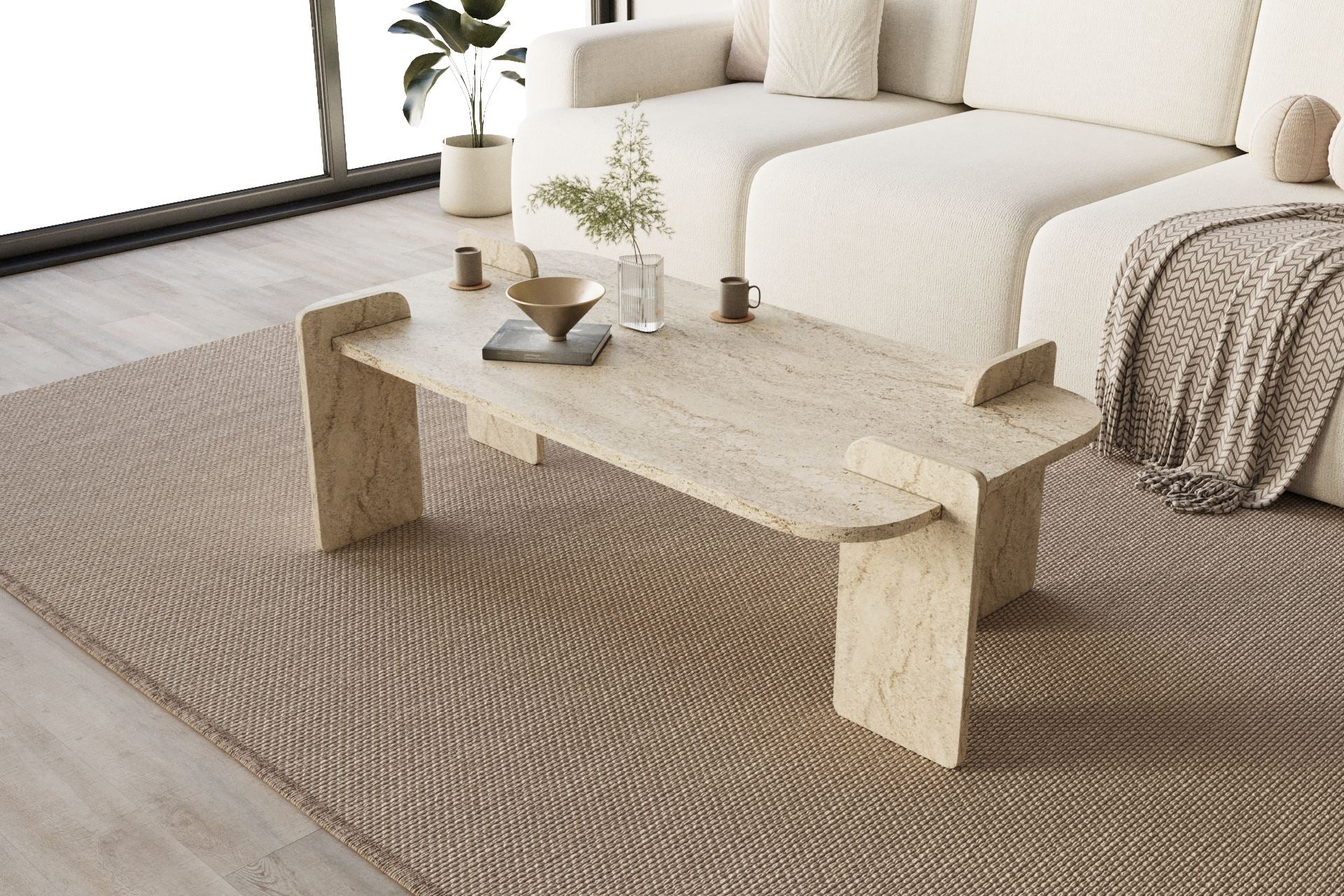 Lovge - Table Basse - Travertine