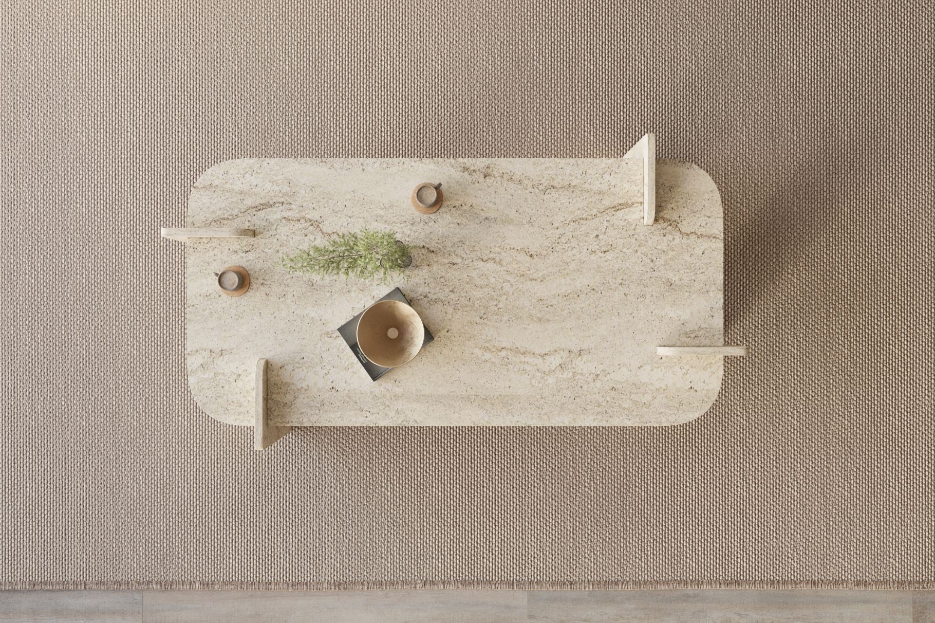Lovge - Table Basse - Travertine