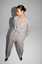 Ema Houndstooth Blazer Lucky Star Red Made In Italy