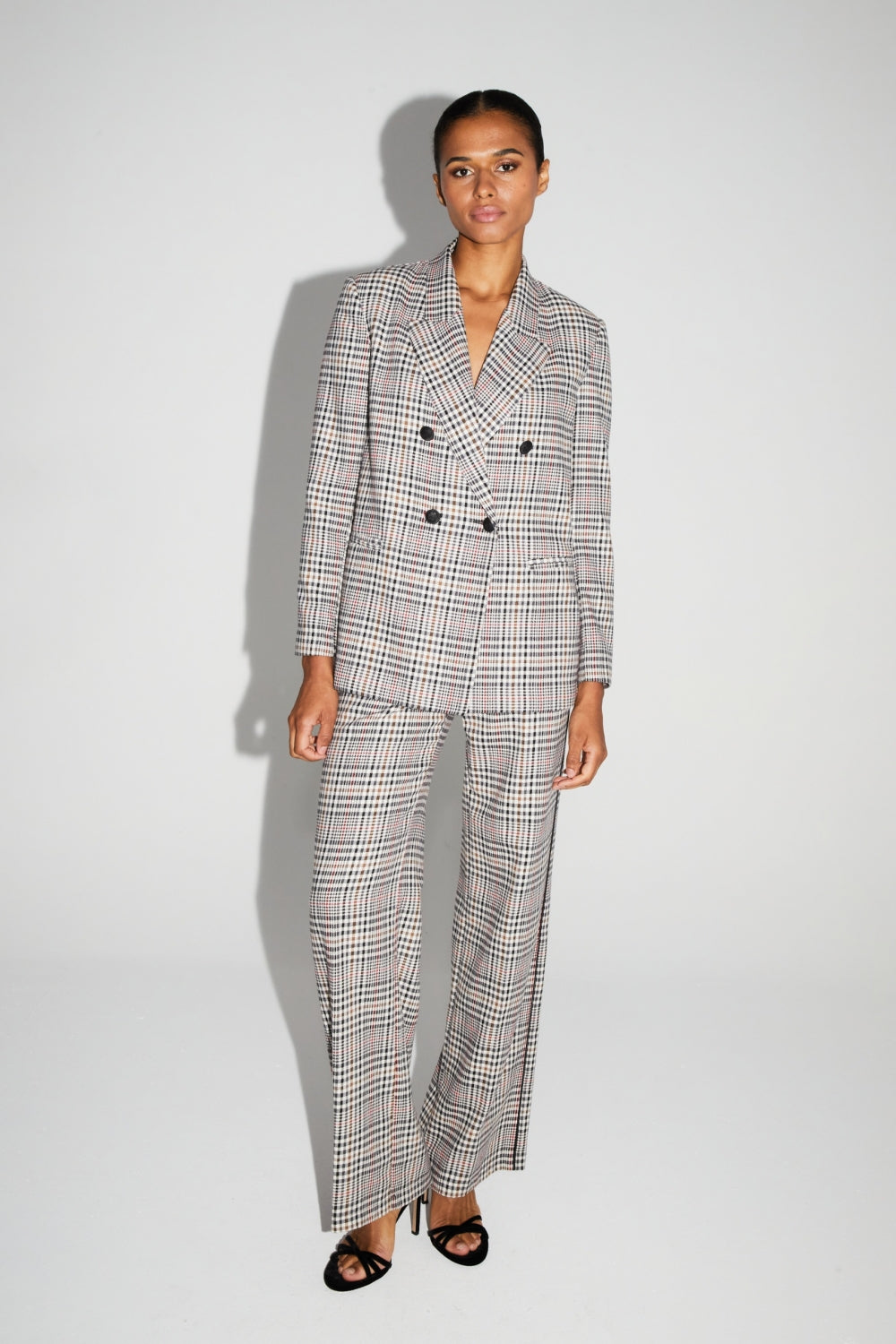 Ema Houndstooth Blazer Lucky Star Red Made In Italy