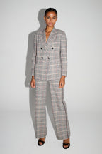 Ema Houndstooth Blazer Lucky Star Red Made In Italy
