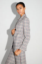 Ema Houndstooth Blazer Lucky Star Red Made In Italy