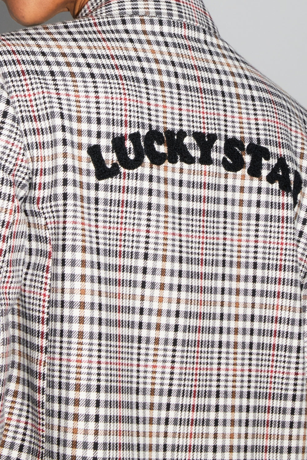 Ema Houndstooth Blazer Lucky Star Red Made In Italy