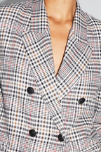 Ema Houndstooth Blazer Lucky Star Red Made In Italy