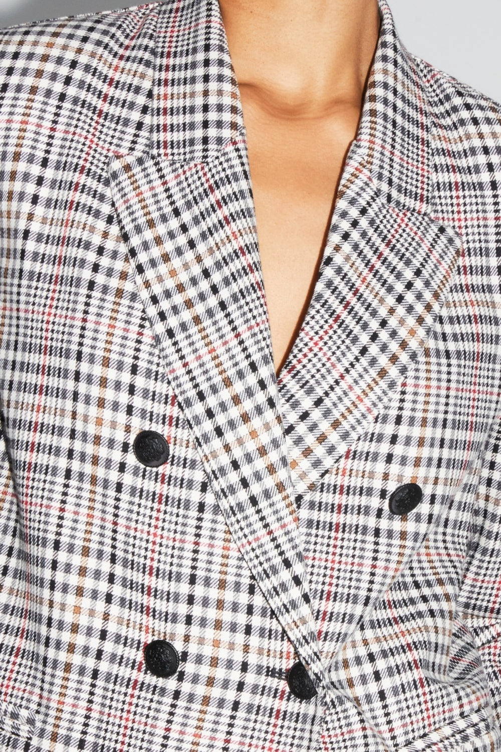 Ema Houndstooth Blazer Lucky Star Red Made In Italy