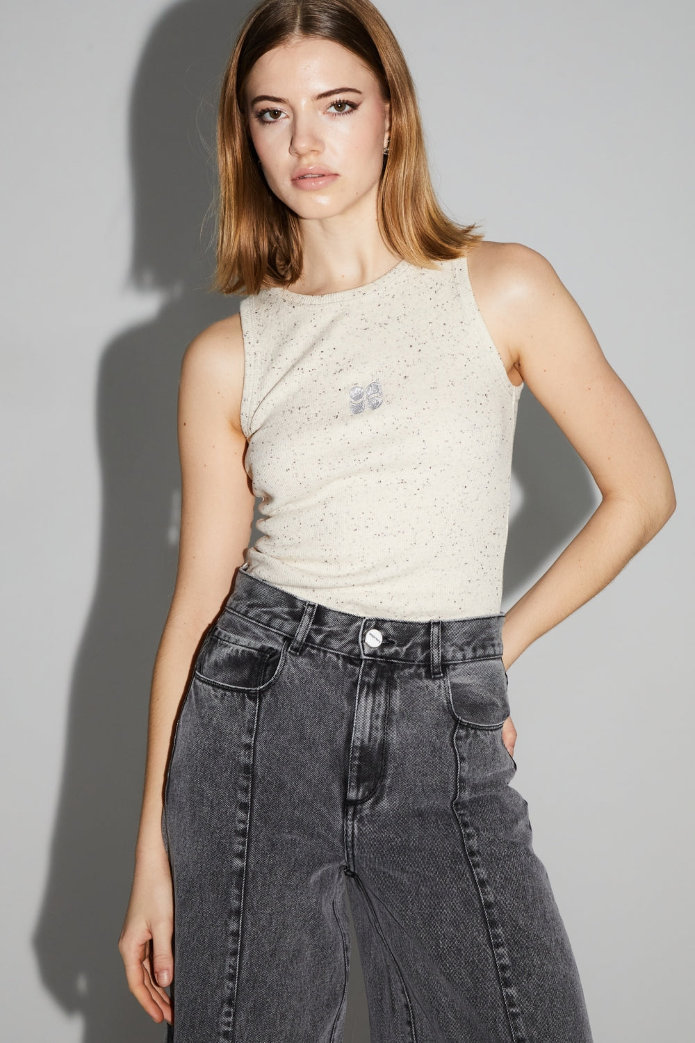 Speckled Cream Théo Top Made In Portugal