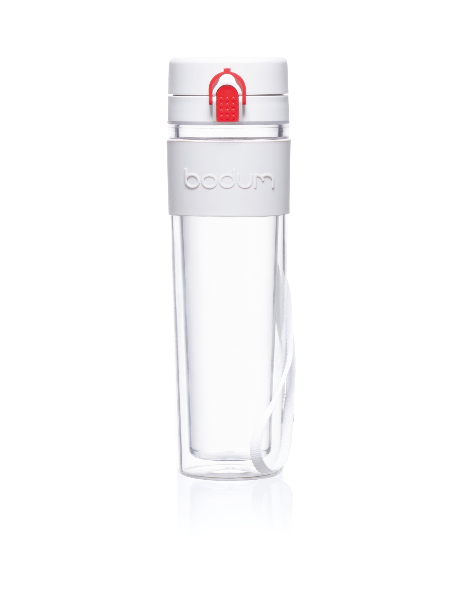 Botella de agua de plástico con aislamiento Bistro - Blanco